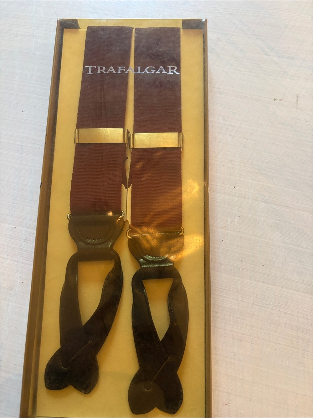 Trafalgar Brown Suspenders with Gold Hardware